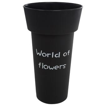 Вазон "World of flowers" (пластик), D20xH35 см Черный с доставкой по Астане