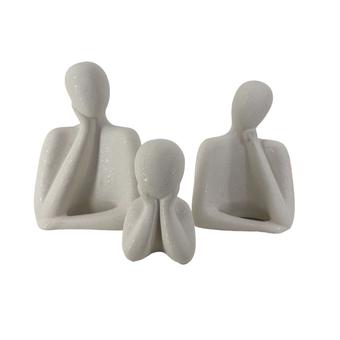 Статуэтка "Family" (керамика), 14,5xH21,5 см, 13хH19,5 см, 8хH12,5 см, набор (3 шт) Белый с доставкой по Астане