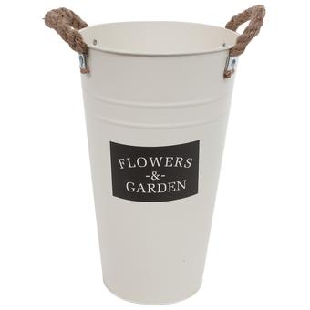 Вазон "Flowers garden" (цинк), D18xH30 см, 4 л, с ручками Кремовый с доставкой по Астане