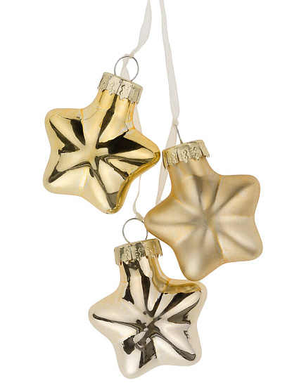 Елочная игрушка "Звезда в связке" (стекло), 5x2xH5 см Золотой с доставкой по Астане