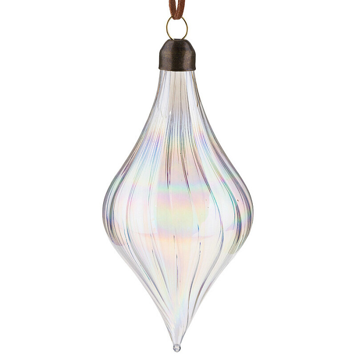 Елочная игрушка "Капля" (стекло), 6xH15,5 см Прозрачный