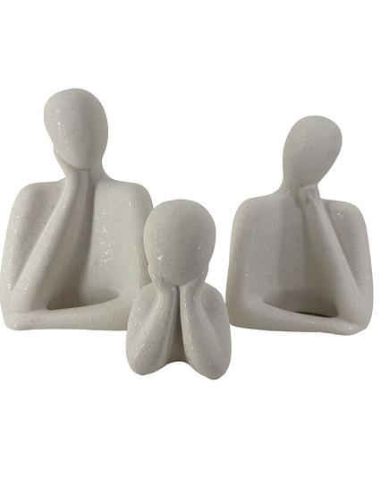 Статуэтка "Family" (керамика), 14,5xH21,5 см, 13хH19,5 см, 8хH12,5 см, набор (3 шт) Белый с доставкой по Астане