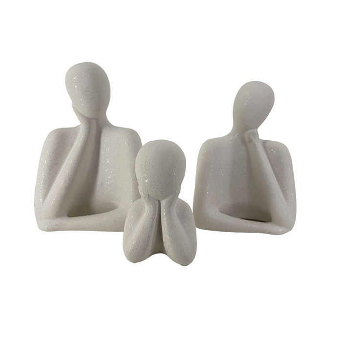 Статуэтка "Family" (керамика), 14,5xH21,5 см, 13хH19,5 см, 8хH12,5 см, набор (3 шт) Белый