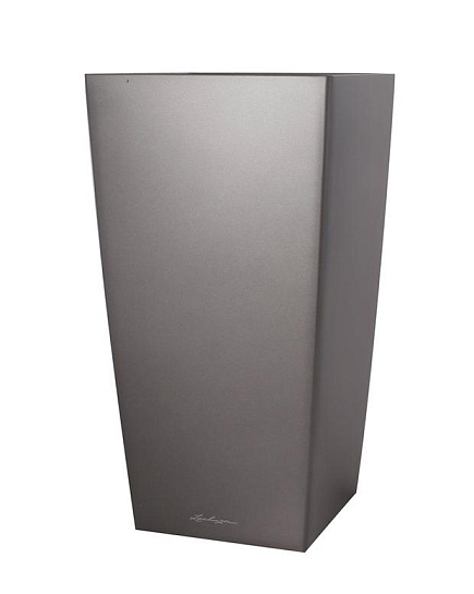 Кашпо Lechuza "Cubico Complete charcoal metallic" (пластик), 40x40xH75 см Антрацитовый металлик с доставкой по Астане