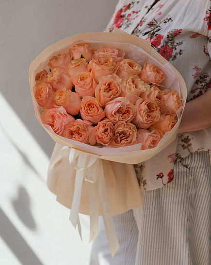 Букет из 25 пионовидных роз с доставкой по Астане