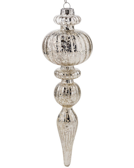 Елочная игрушка "Калабаш" (стекло), 6,5xH22 см Шампань с доставкой по Астане