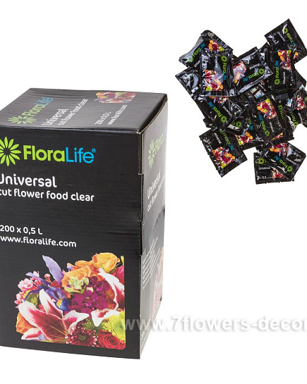 Подкормка для развития срезанных цветов "Floralife Flower Food Clear 300", 5 г, набор (200 шт), Oasi с доставкой по Астане