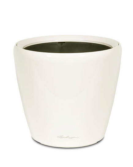 Кашпо Lechuza "Classico LS Complete white high gloss" (пластик), D50xH47 см Белый блестящий с доставкой по Астане