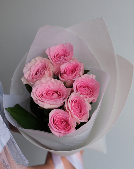 Букет из 7 нежно-розовых роз с доставкой по Астане
