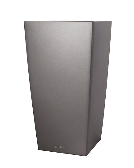 Кашпо Lechuza "Cubico Complete charcoal metallic" (пластик), 40x40xH75 см Антрацитовый металлик с доставкой по Астане