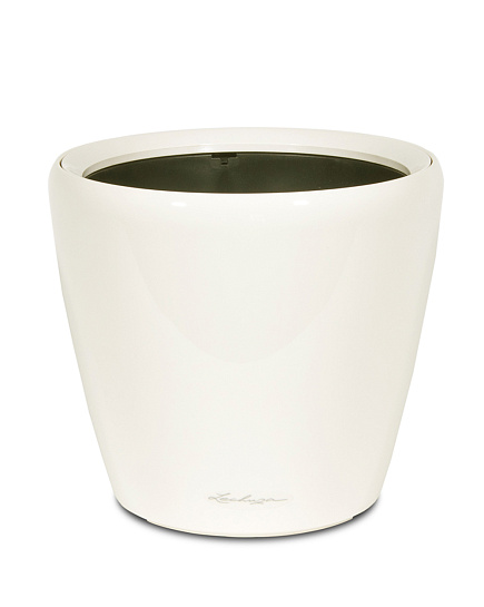 Кашпо Lechuza "Classico LS Complete white high gloss" (пластик), D50xH47 см Белый блестящий с доставкой по Астане