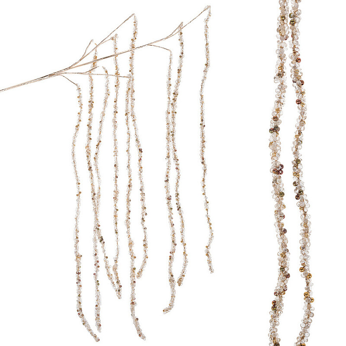 Гирлянда на вставке "Бисер" (акрил), H73 см Шампань